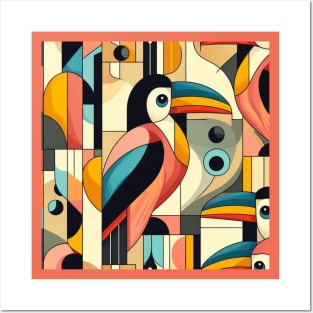 Geometric toucan birds Posters and Art